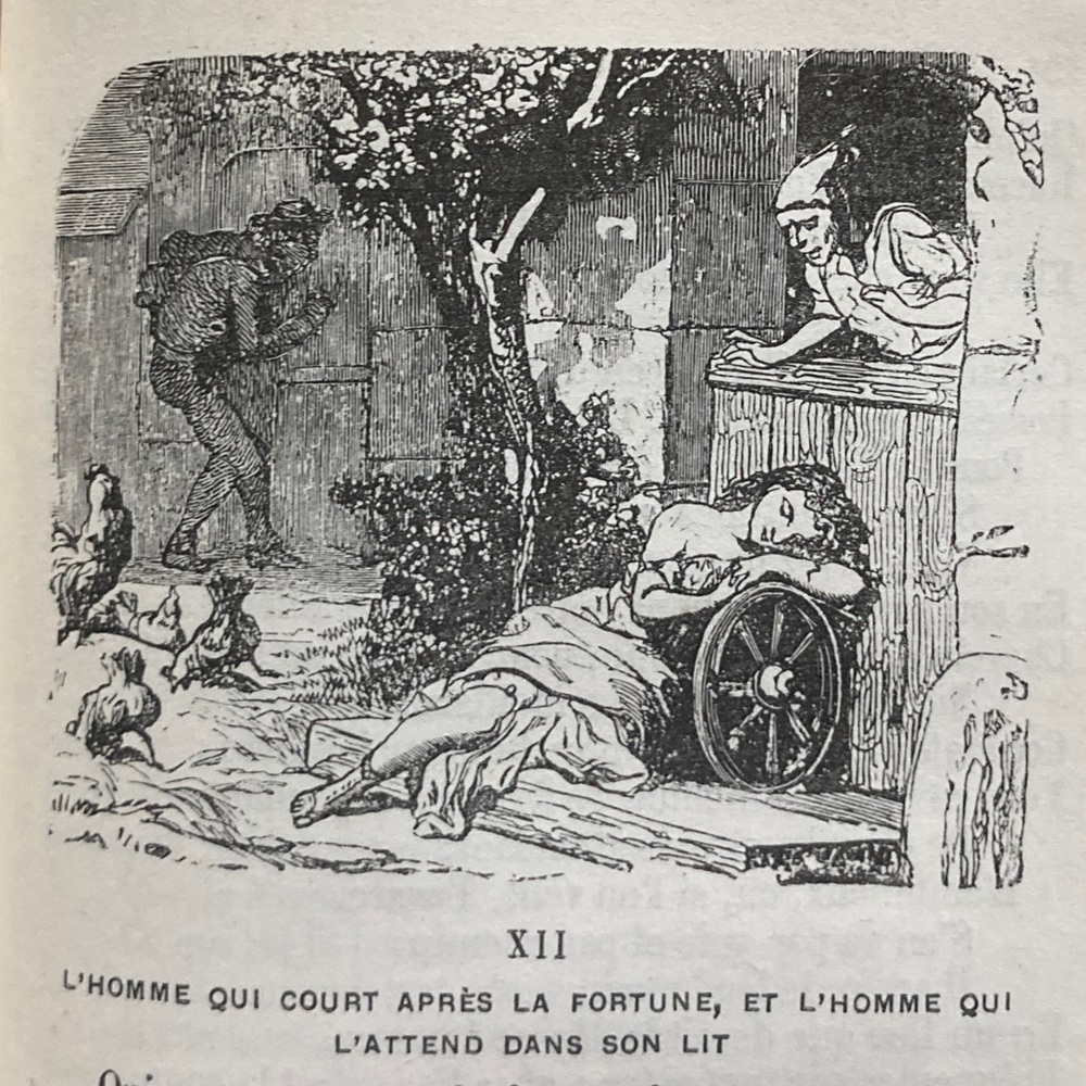 1870 Fables de J. de la Fontaine French Engravings Fiction Fox Rooster Horse